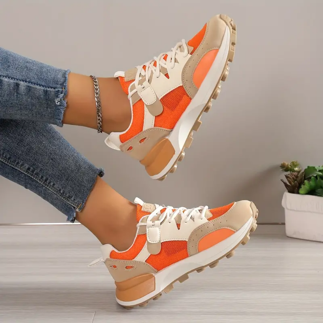 Avslappnade Dam Color Block Sneakers