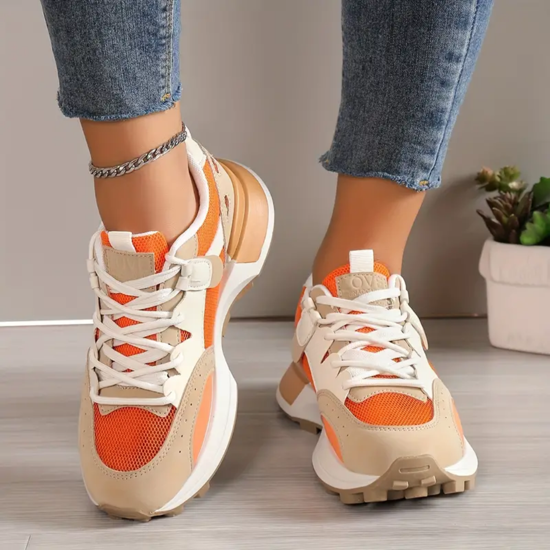 Avslappnade Dam Color Block Sneakers