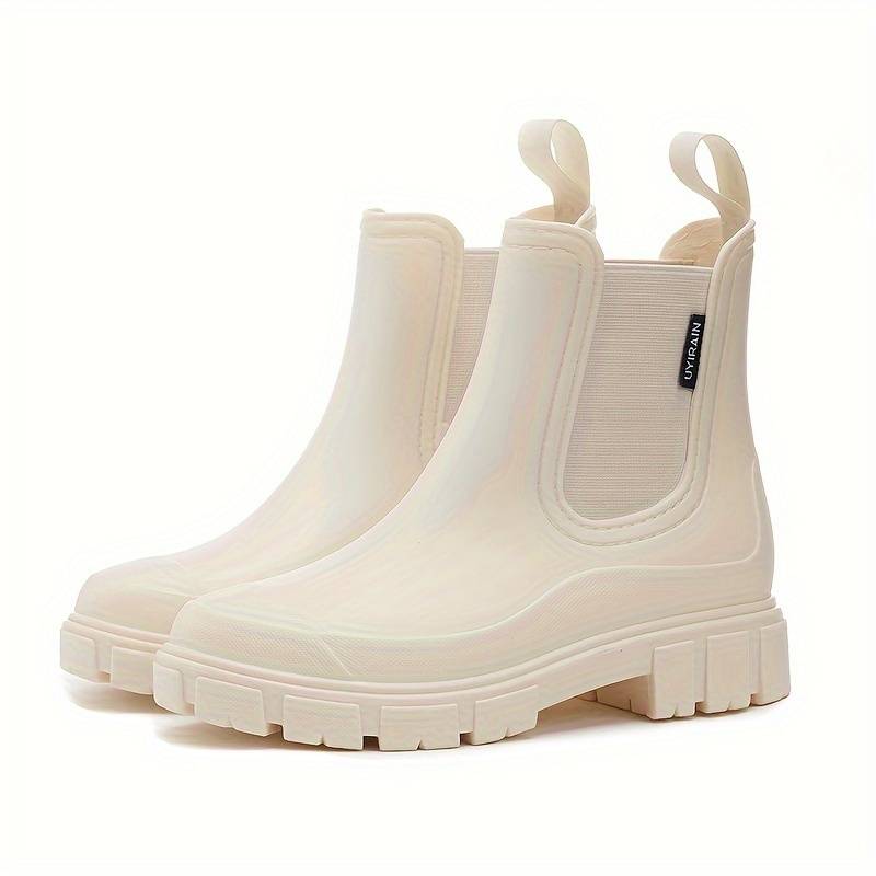 Damskor ankel regnstövlar | Slip-on stil med elastiska sidopaneler