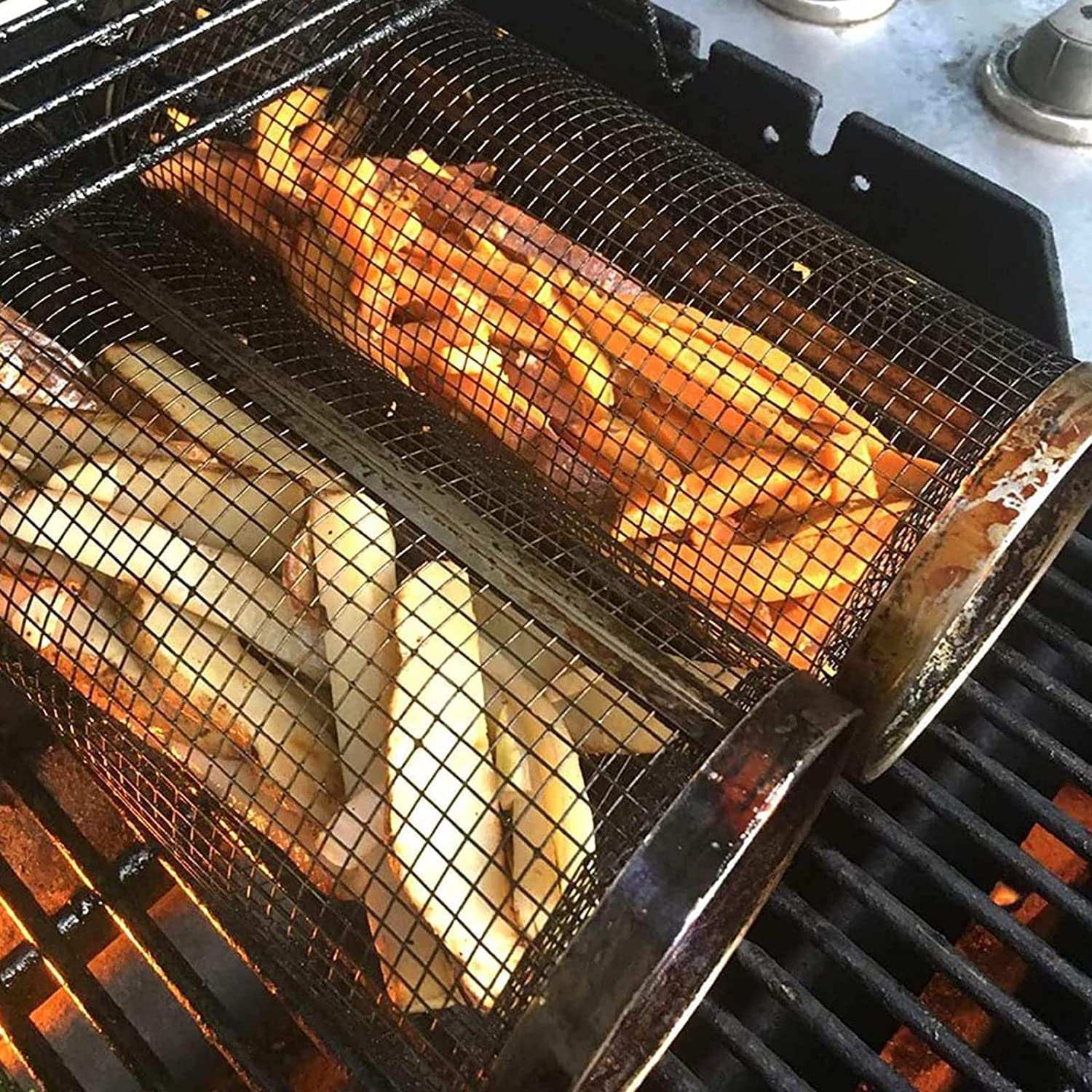 Rostfritt Stål Bärbar Bbq-Grillgaller