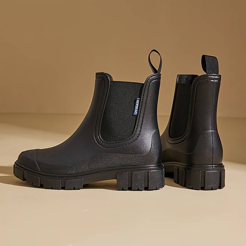 Damskor ankel regnstövlar | Slip-on stil med elastiska sidopaneler