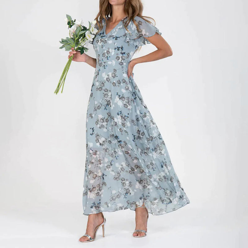 Blommig klänning för dam | Maxi
