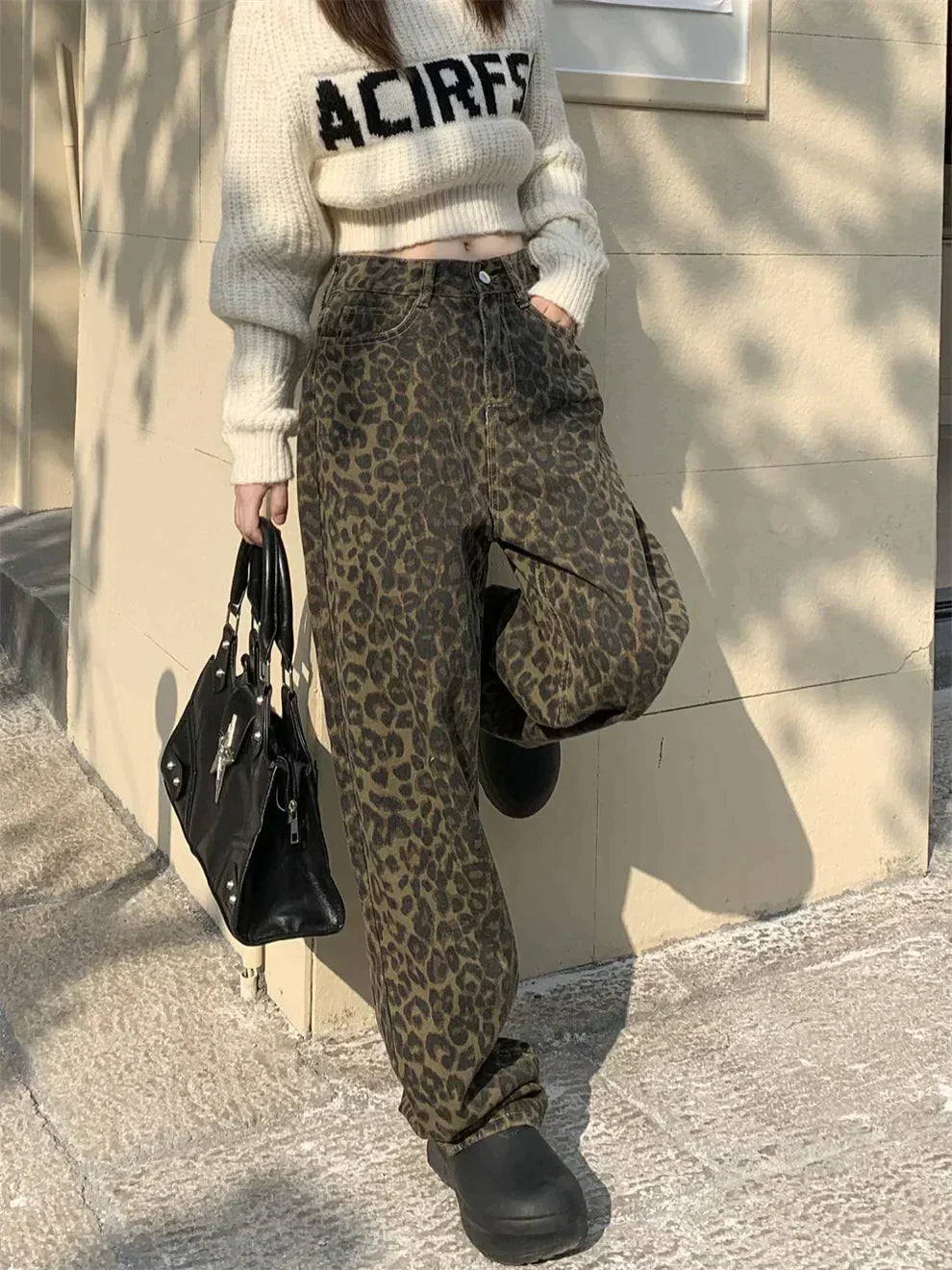 Leopardjeans För Kvinnor