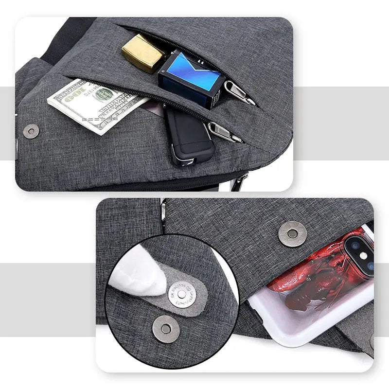 Unisex Crossbody Axelväska | Smal Bröstväska med Justerbar Rem för Resor, Arbete och Vardag