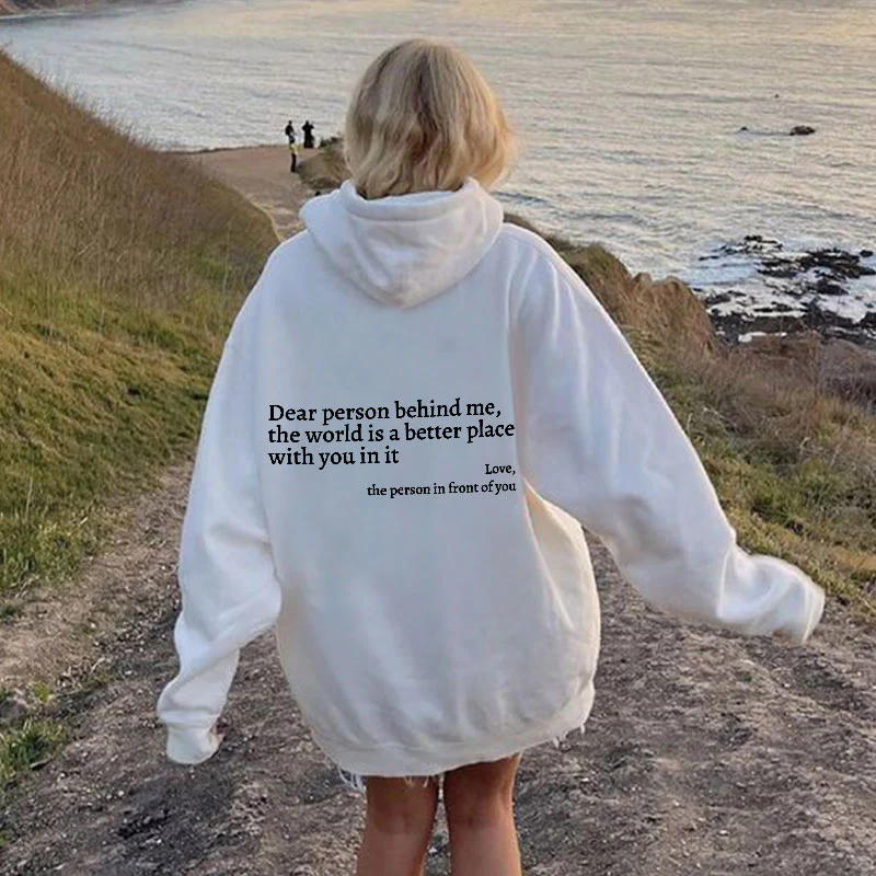 Casual Oversized Tryckt Hoodie För Kvinnor