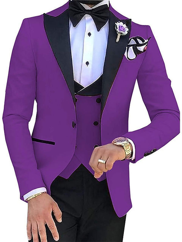 Slim Fit Bröllopskostym set för herr | 3 delar