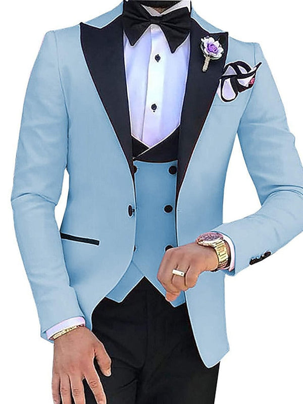 Slim Fit Bröllopskostym set för herr | 3 delar