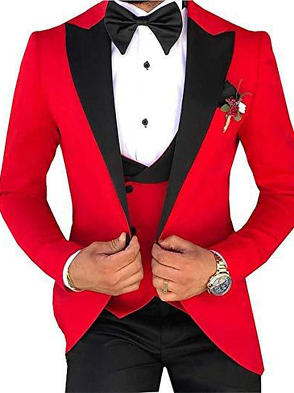 Slim Fit Bröllopskostym set för herr | 3 delar