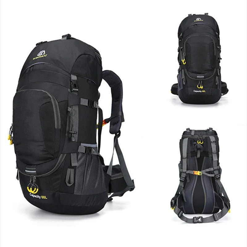 Herrarnas Outdoor Vandringsryggsäck 60L | Stor Ryggsäck för Resor, Camping, Vandring och Bergsklättring med Flera Fack