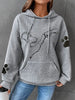 Dam Hoodie med Tryck | Hund och Tass Motiv Pullover