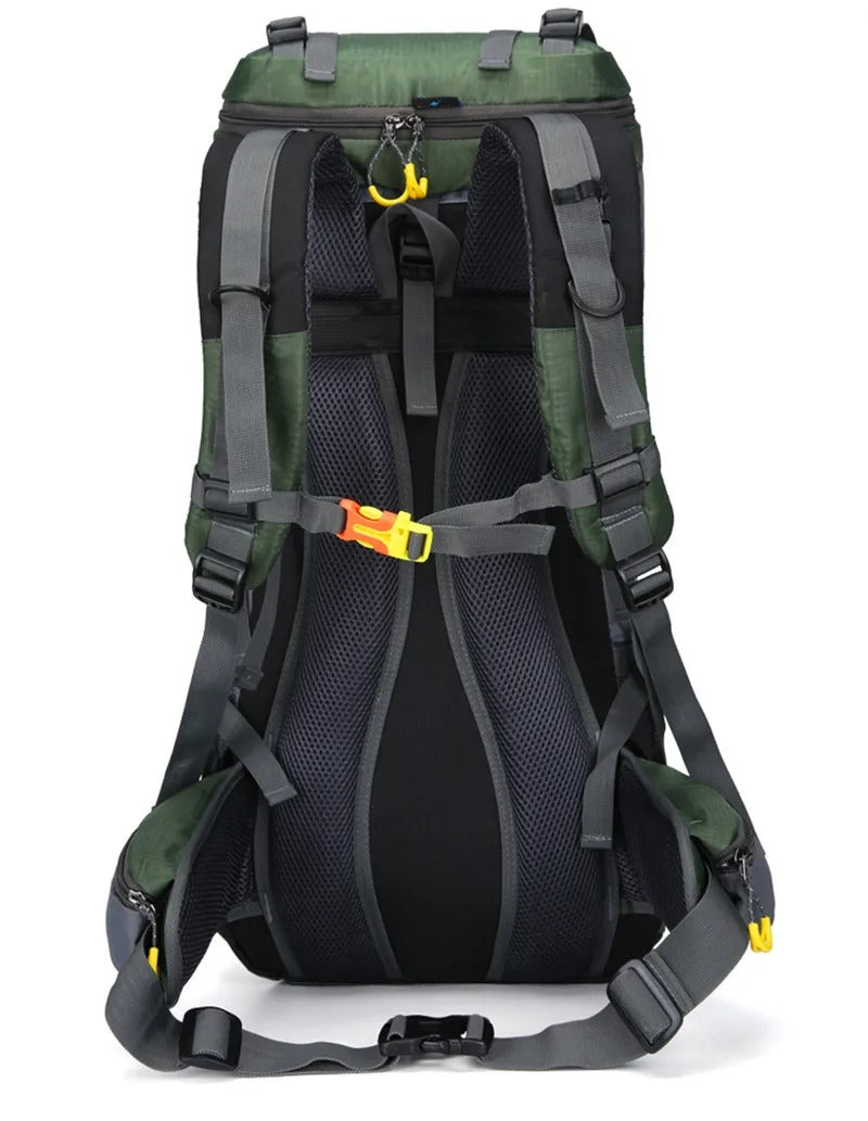 Herrarnas Outdoor Vandringsryggsäck 60L | Stor Ryggsäck för Resor, Camping, Vandring och Bergsklättring med Flera Fack
