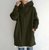 Dam Zip-Hoodie | Höst Vinter Tröja med Dragkedja