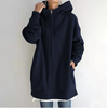 Dam Zip-Hoodie | Höst Vinter Tröja med Dragkedja