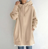 Dam Zip-Hoodie | Höst Vinter Tröja med Dragkedja