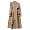 Lång Trenchcoat för Damer | Klassisk Dubbelsprättad Kappa med Skärp
