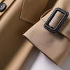 Lång Trenchcoat för Damer | Klassisk Dubbelsprättad Kappa med Skärp