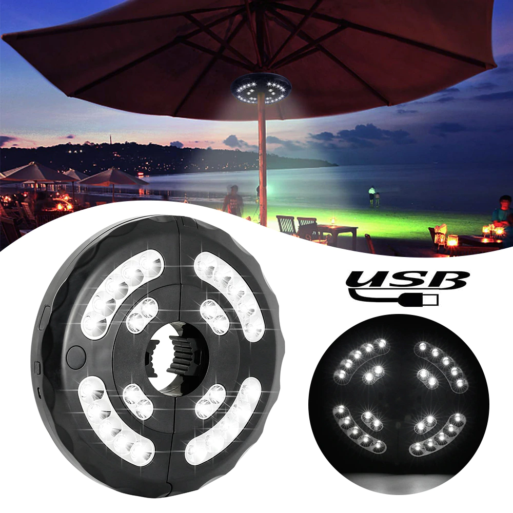 led parasol lights garden patio umbrella