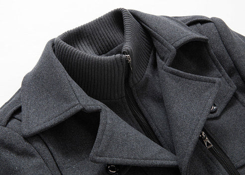 Herr Turtleneck Vinterrock | Klassisk Lång Jacka